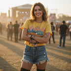 WOMAN WEARING DEF LEPPARD TEE DEF5119S, DEF5119M, DEF5119L, DEF5119XL, DEF5119XXL
