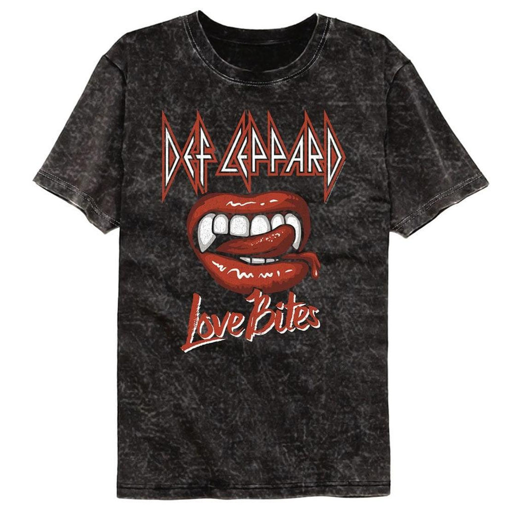 Def Leppard Love Bites Mineral Wash T-Shirt DEF5163-MINWSHS, DEF5163-MINWSHM, DEF5163-MINWSHL, DEF5163-MINWSHXL, DEF5163-MINWSHXXL