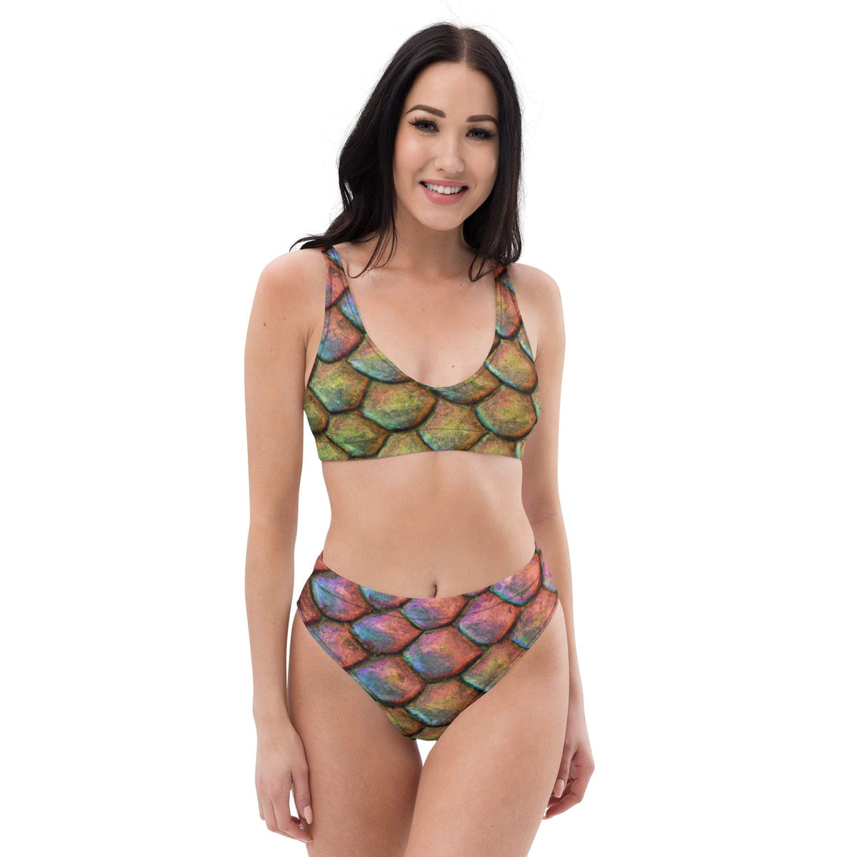 XS Dragon Scales Recycled High-Waisted Bikini 5075887_12028