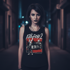 WOMAN WEARING EVIL DEAD 2 CABIN TANK TOP EVLD519-329S, EVLD519-329M, EVLD519-329L, EVLD519-329XL, EVLD519-329XXL