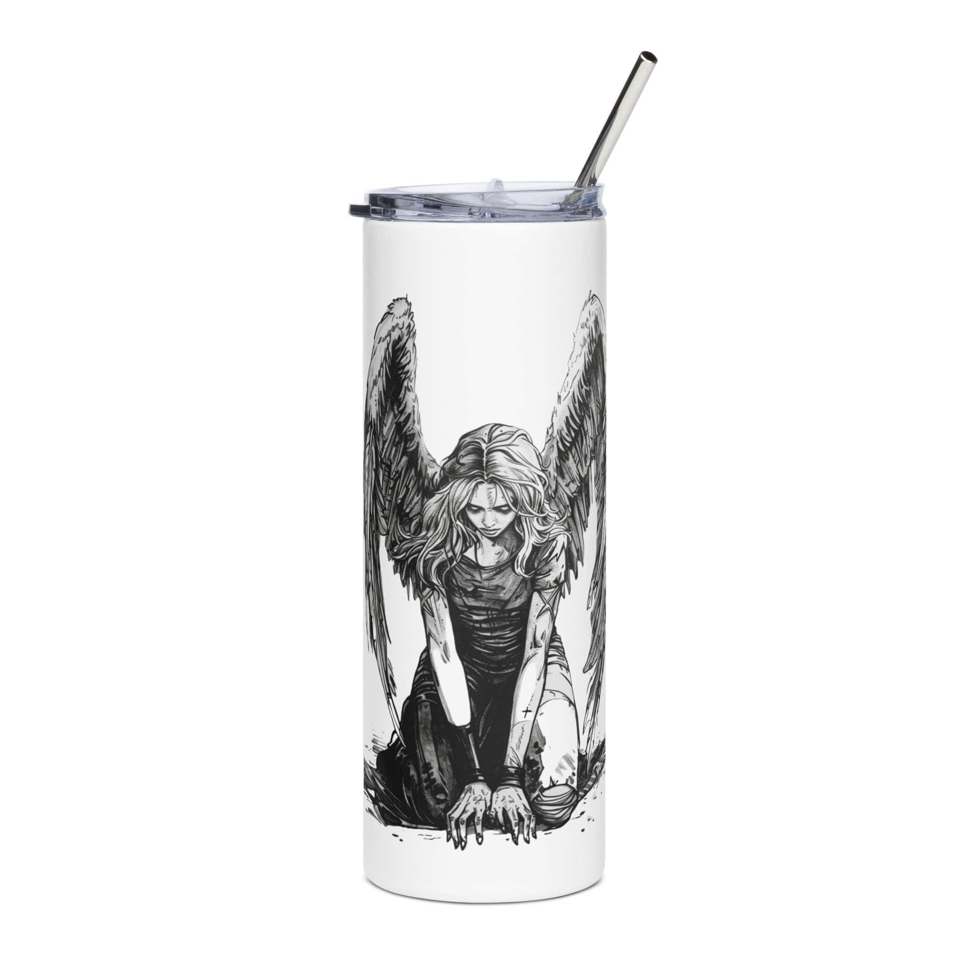Fallen Angel Crouching Illustrated 20oz Stainless Steel Tumbler 4387095_15005