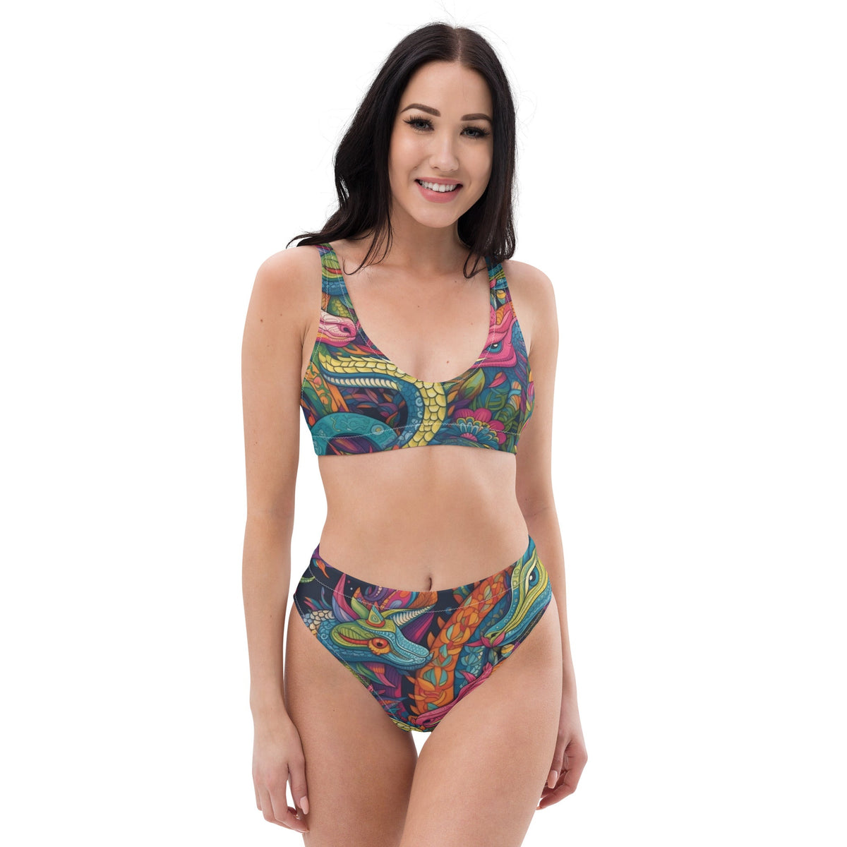 XS Fantasy Dragons Recycled High-Waisted Bikini