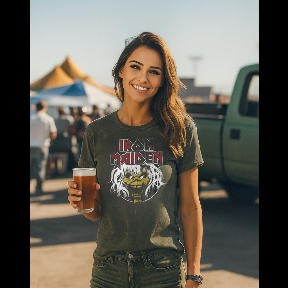 Women wearing Iron Maiden Shirt MADN553S, MADN553M, MADN553L, MADN553XL, MADN553XXL