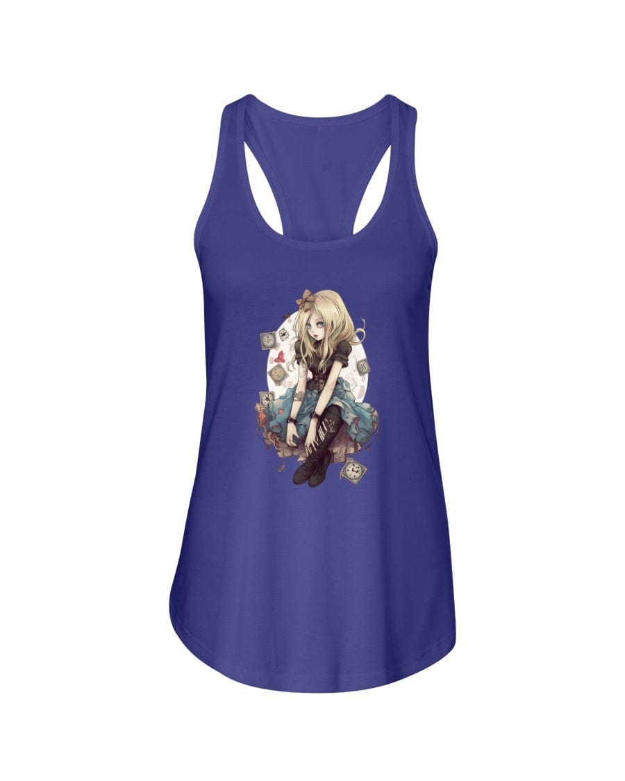 Purple Rush / XS Gothic Inked Alice in Wonderland 2 Women's Racerback Tank Top FUEL-E49B8E0