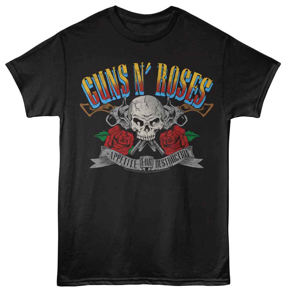 Guns N Roses Appetite Skull and Roses T-Shirt