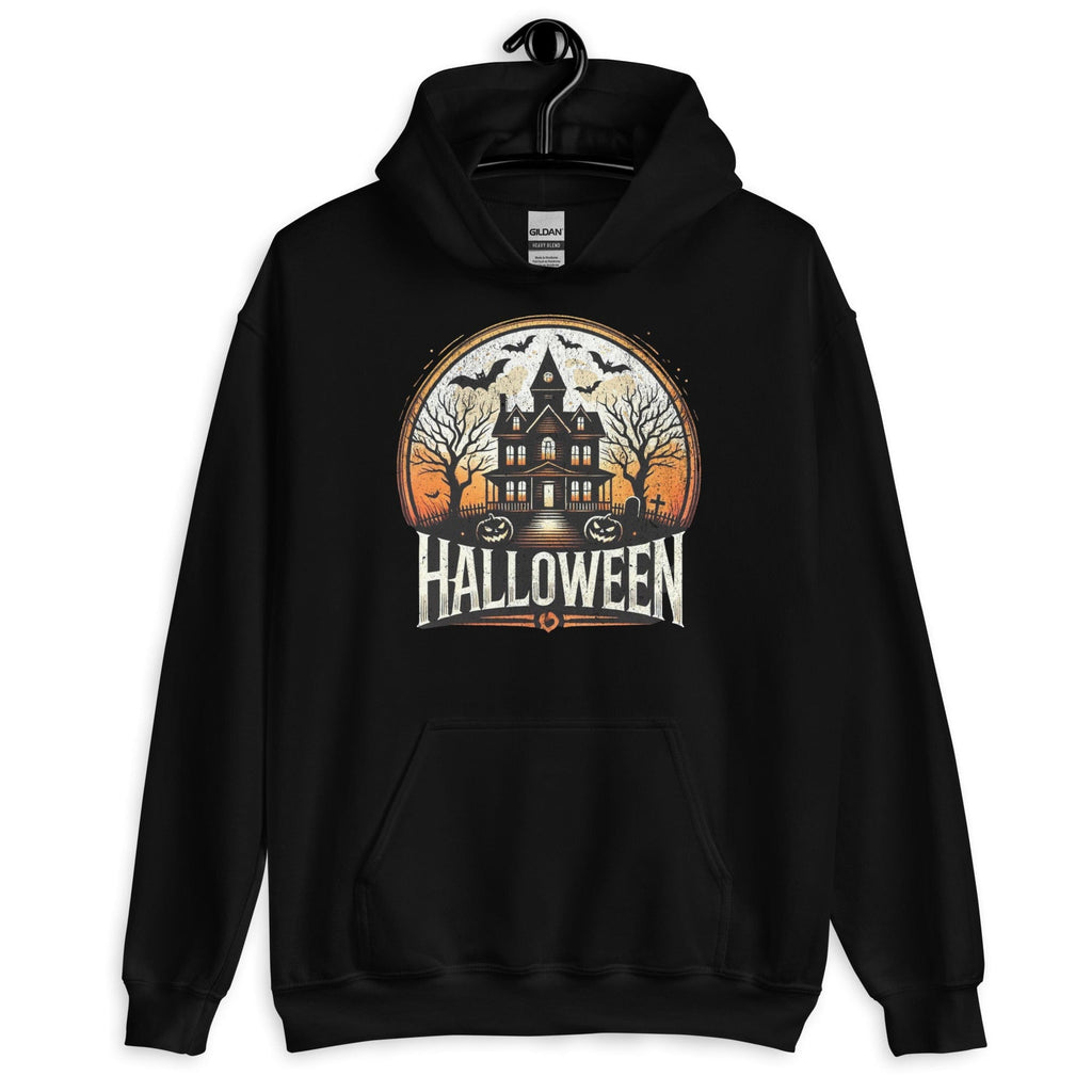 Black / S Halloween Haunted House Unisex Pullover Hoodie 8462611_5530