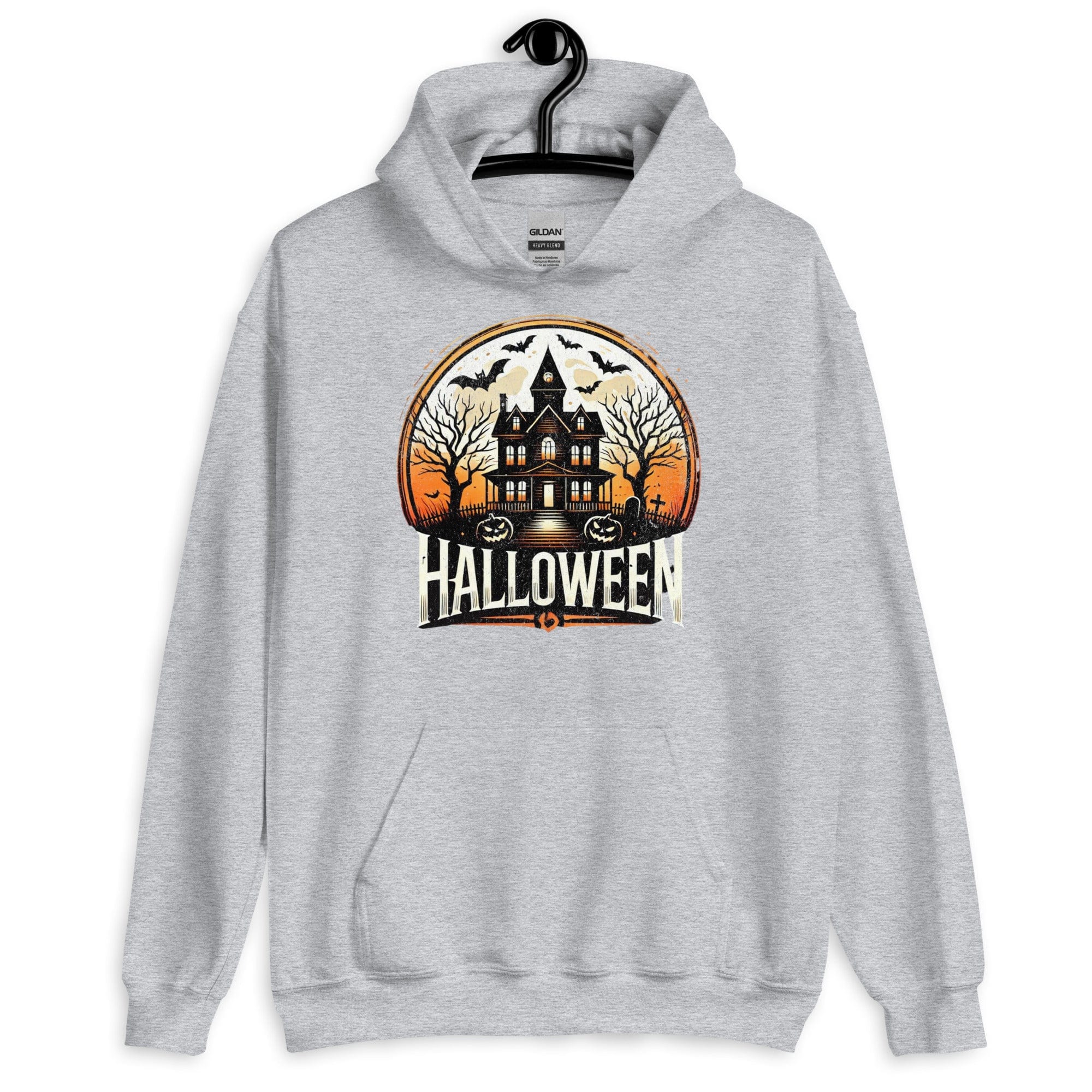 Sport Grey / S Halloween Haunted House Unisex Pullover Hoodie 8462611_5610