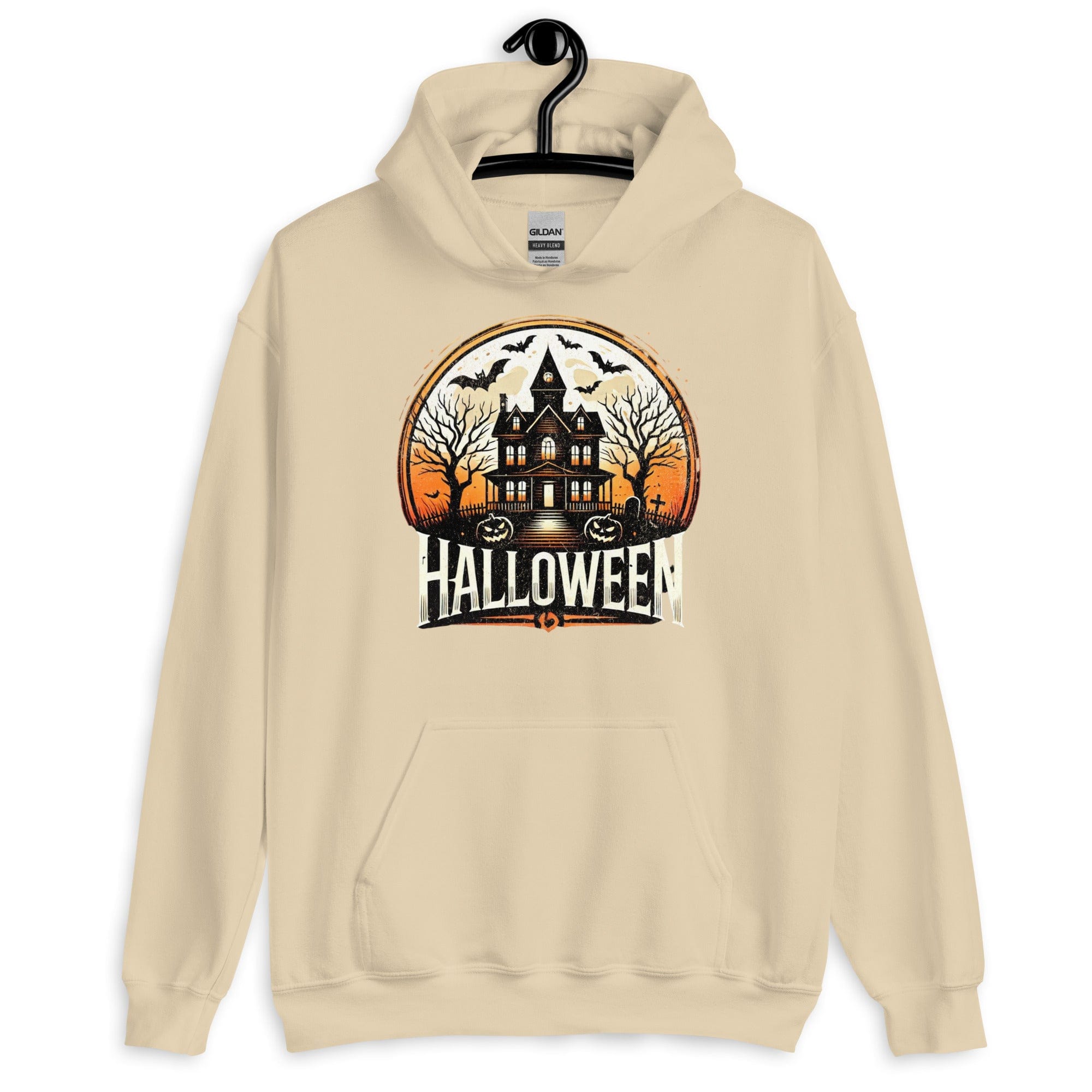 Sand / S Halloween Haunted House Unisex Pullover Hoodie 8462611_12997