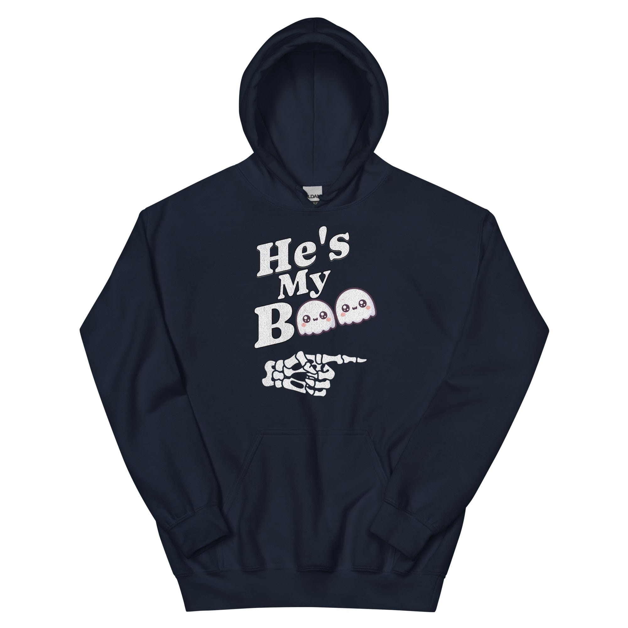 Navy / S He's My Boo Halloween Unisex Pullover Hoodie 3497478_5594