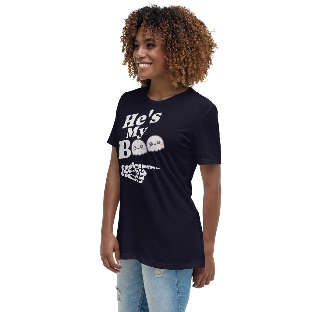 He's My Boo Halloween Women's Relaxed T-Shirt