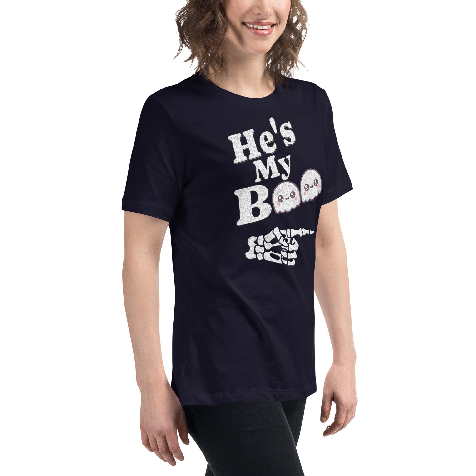 He's My Boo Halloween Women's Relaxed T-Shirt