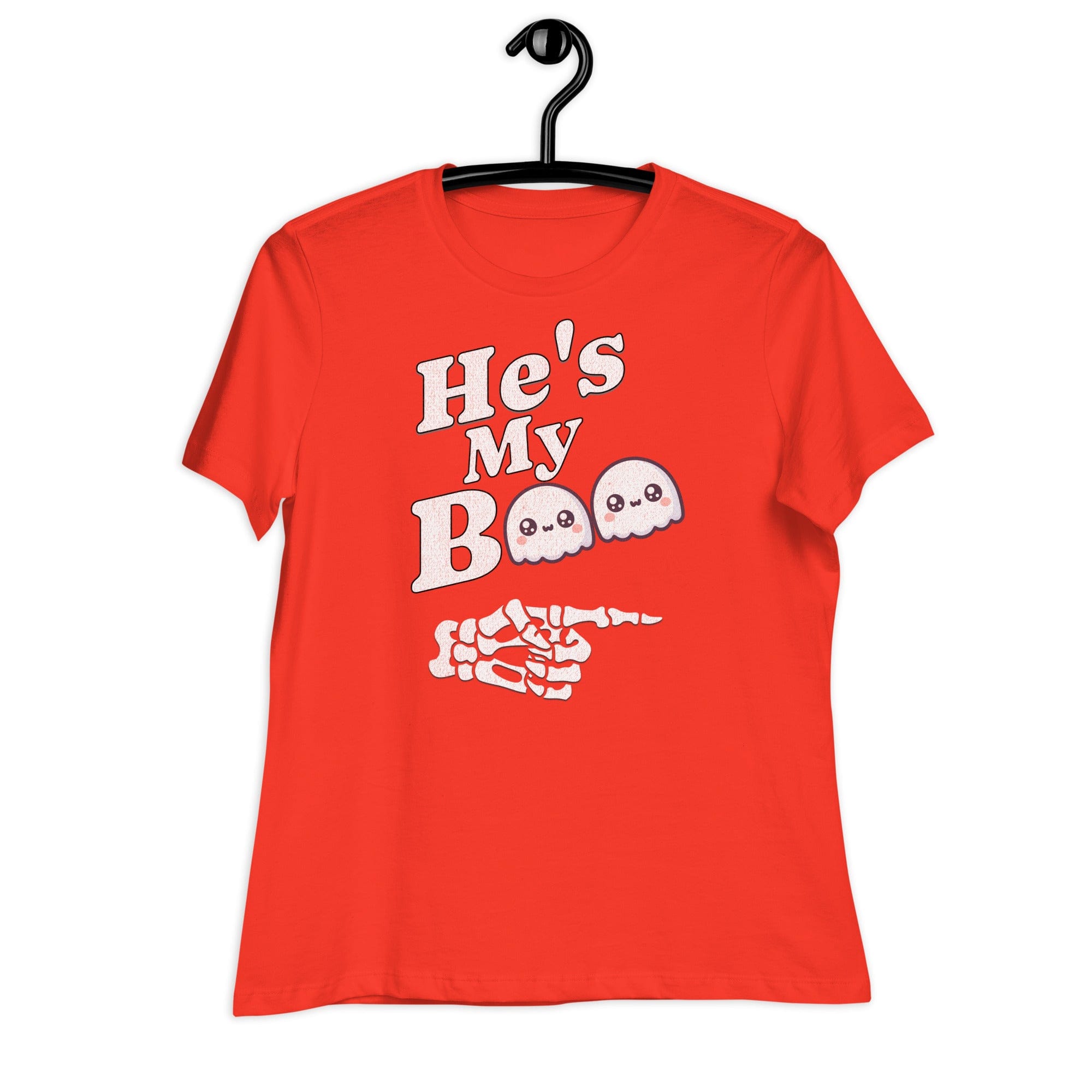 Poppy / S He's My Boo Halloween Women's Relaxed T-Shirt 9472415_13156