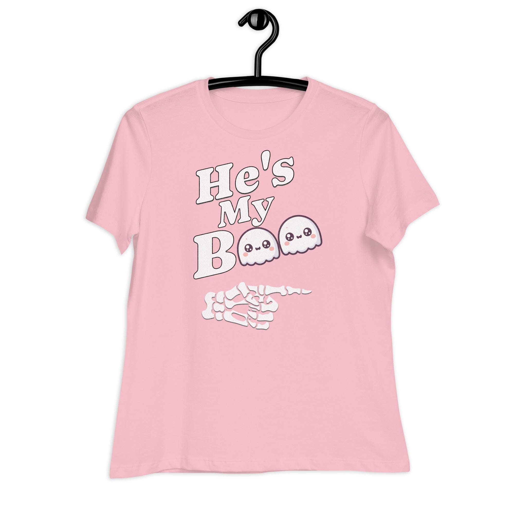 Pink / S He's My Boo Halloween Women's Relaxed T-Shirt 9472415_10241