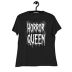 Black / S Horror Queen Web Logo Gothic Women's Relaxed T-Shirt 2379388_10187