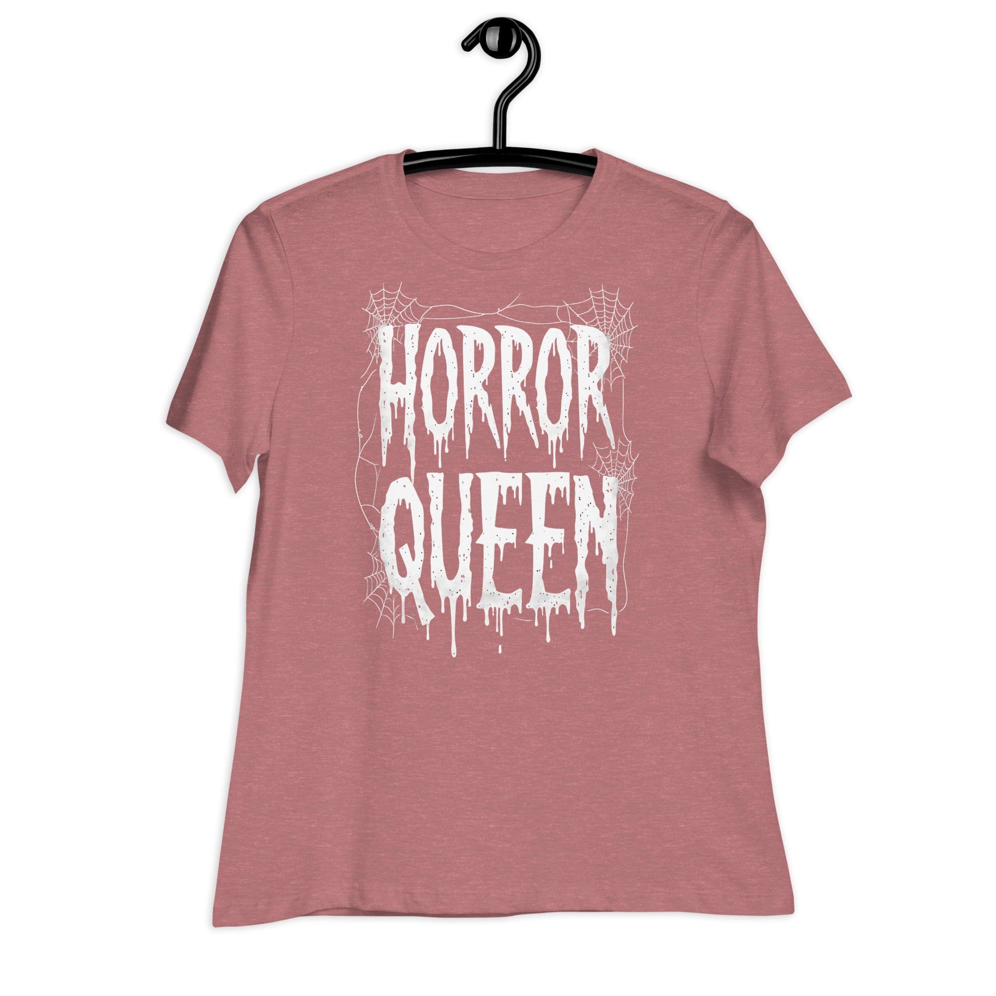 Heather Mauve / S Horror Queen Web Logo Gothic Women's Relaxed T-Shirt 2379388_10205