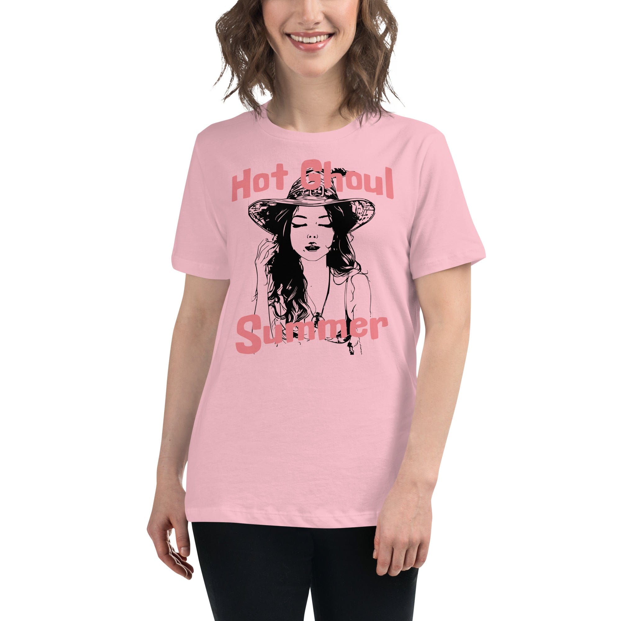 Pink / S Hot Ghoul Summer Witch Women's Relaxed T-Shirt 7741672_10241