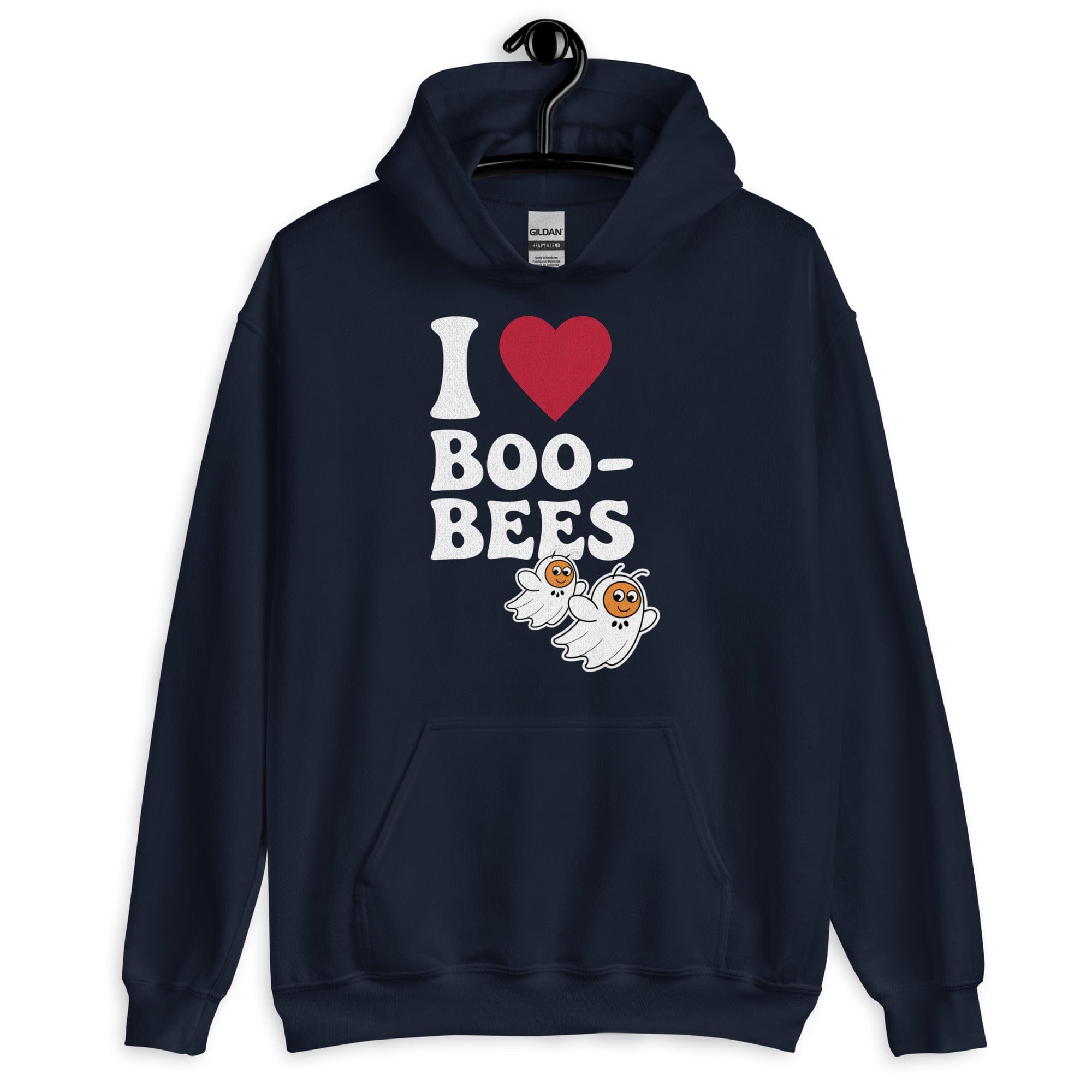 Navy / S I Heart Boo Bees Funny Halloween Unisex Pullover Hoodie 1117437_5594