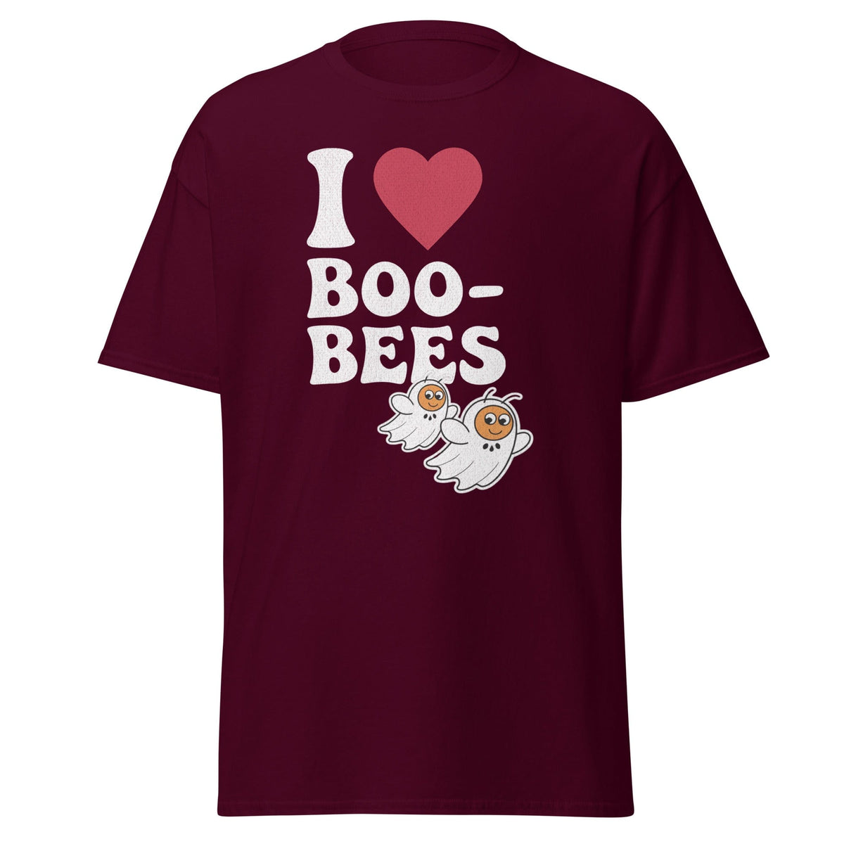 Maroon / S I Heart Boo Bees Funny Halloween Unisex T-Shirt 3268219_12634