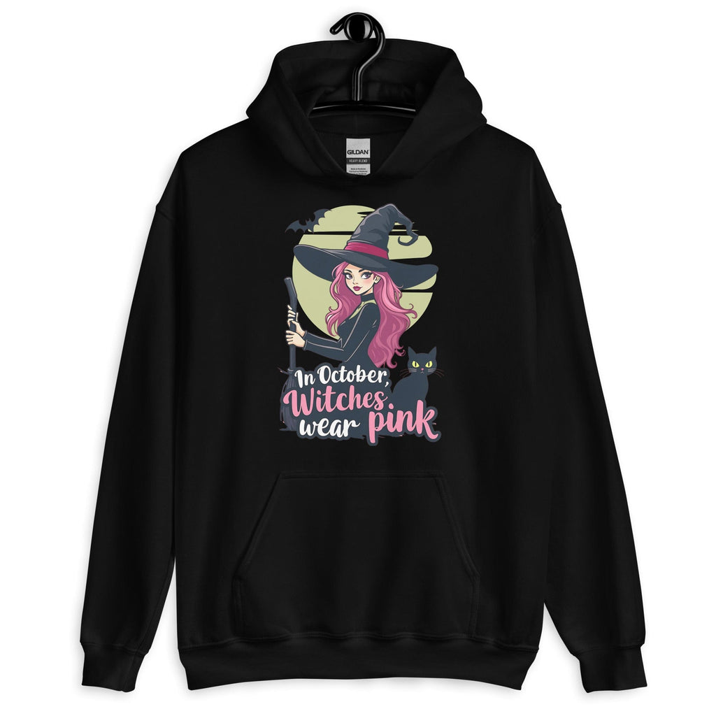 Black / S In October Witches Wear Pink Unisex Pullover Hoodie 7002074_5530
