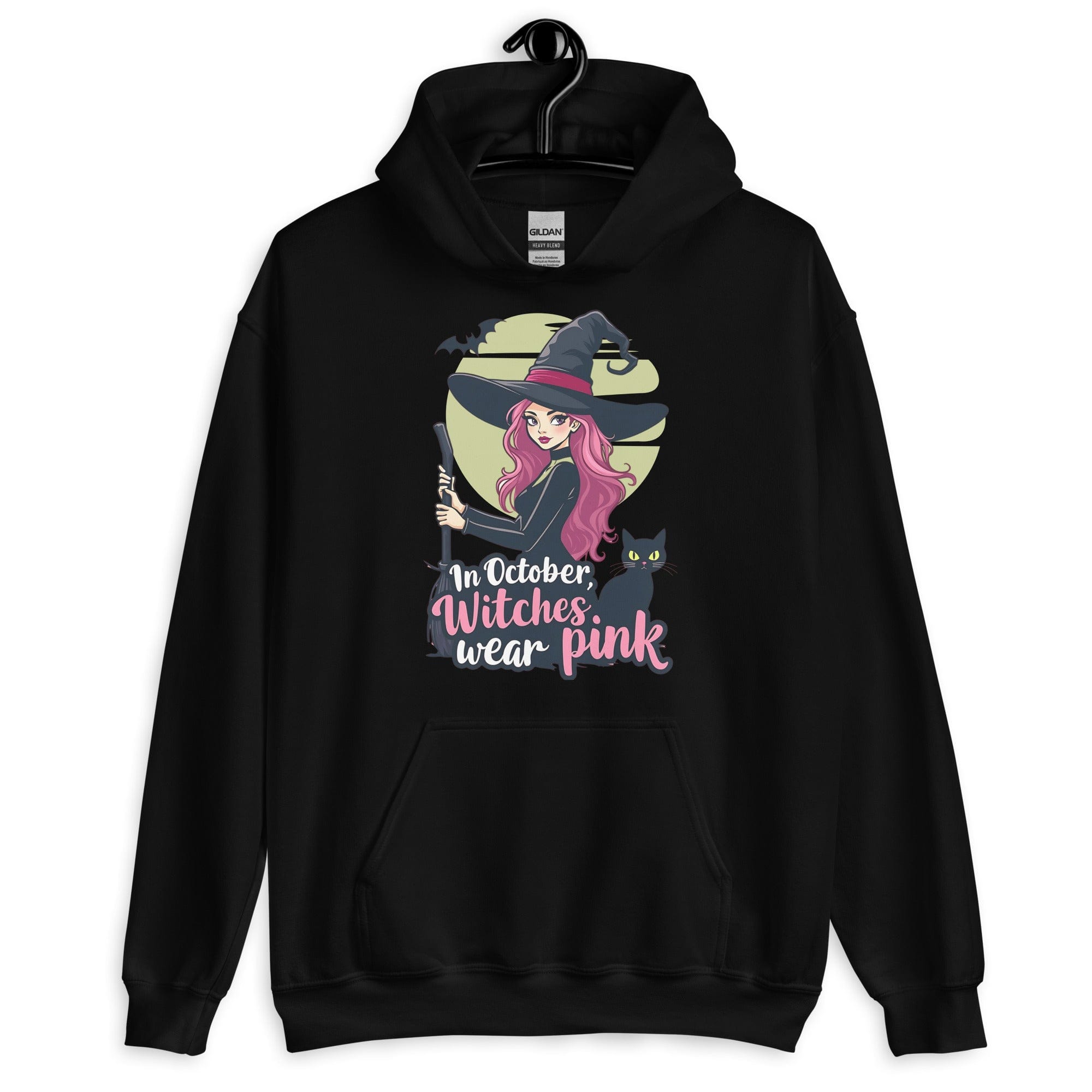 Black / S In October Witches Wear Pink Unisex Pullover Hoodie 7002074_5530