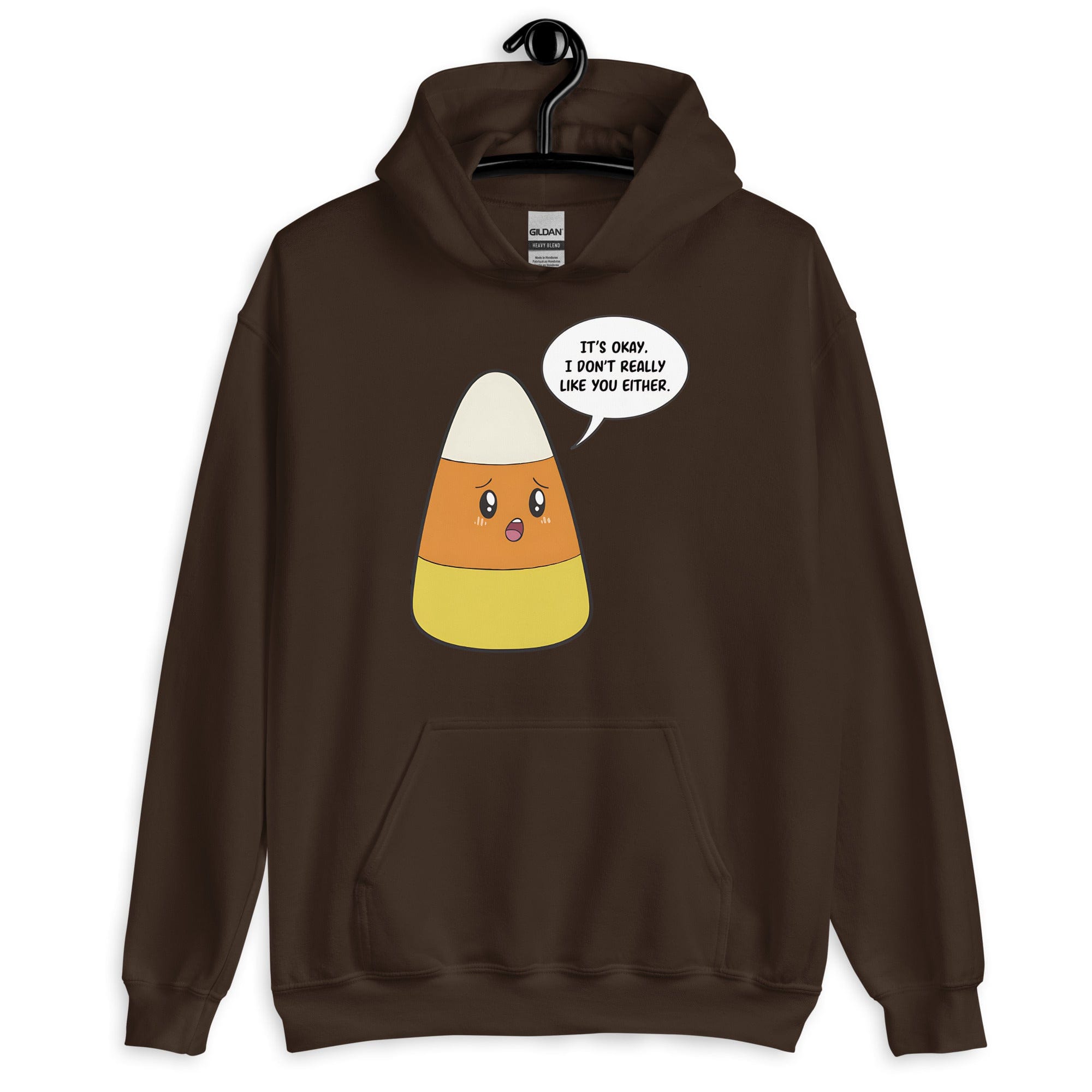 Dark Chocolate / S It's OK I Don't Like You Either Candy Corn Unisex Pullover Hoodie 4240023_5554