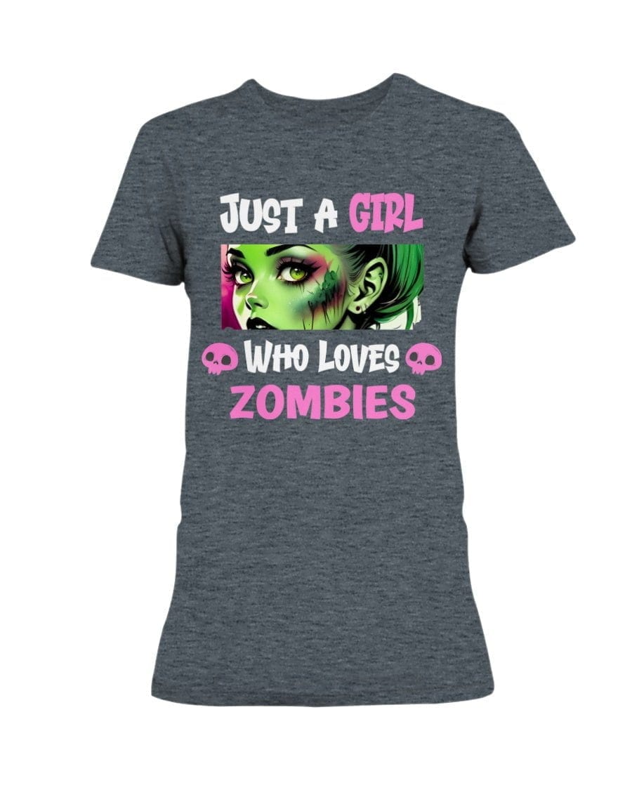 Dark Heather / XS Just a Girl Who Loves Zombies Women's T-Shirt FUEL-C2EE894
