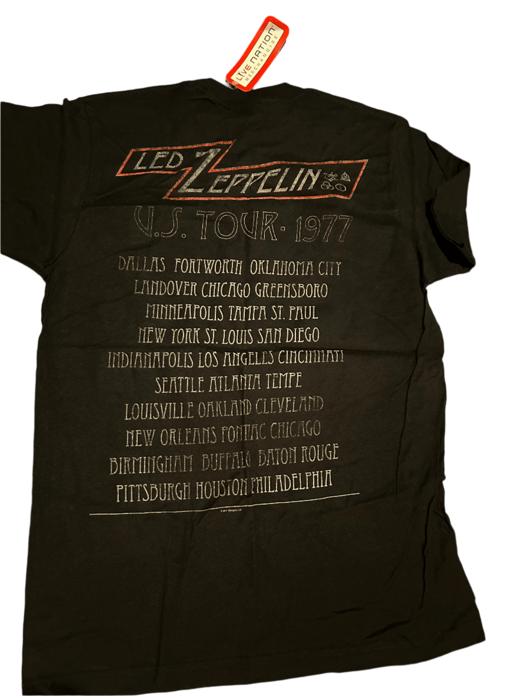 Led Zeppelin US Tour 77 Black T-Shirt