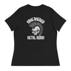 Black / S Make America Metal Again Mohawk Skull Women's Relaxed T-Shirt 5086770_10187