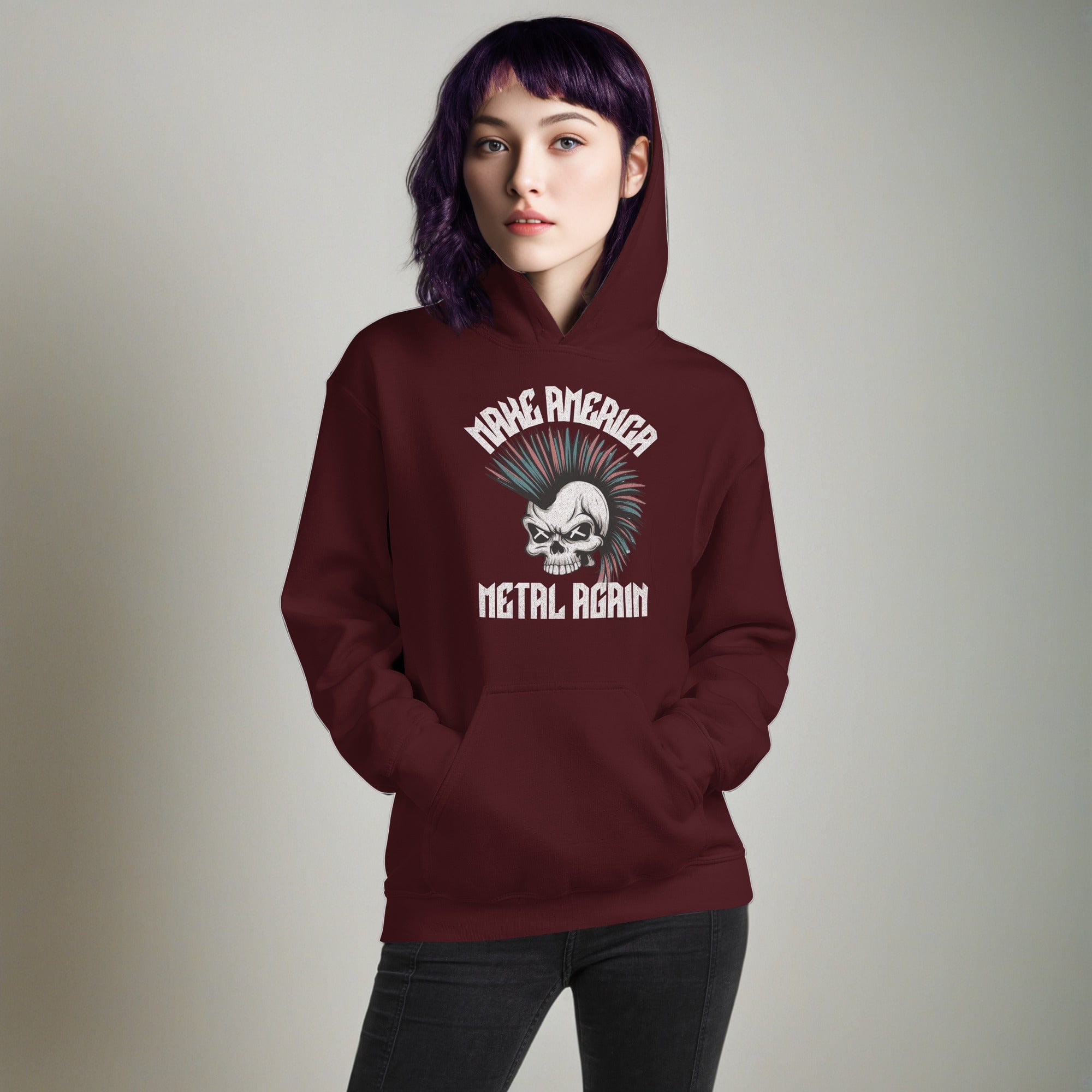 Maroon / S Make America Metal Again Unisex Hoodie 2955653_5586
