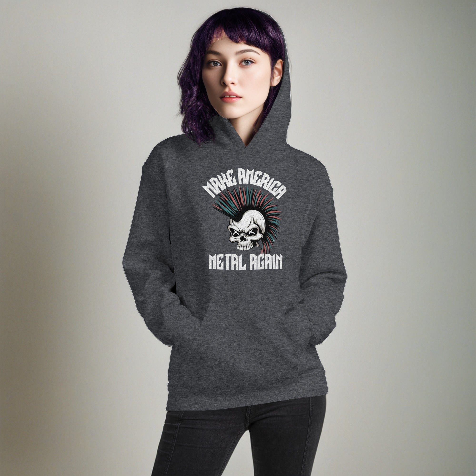 Dark Heather / S Make America Metal Again Unisex Hoodie 2955653_10806