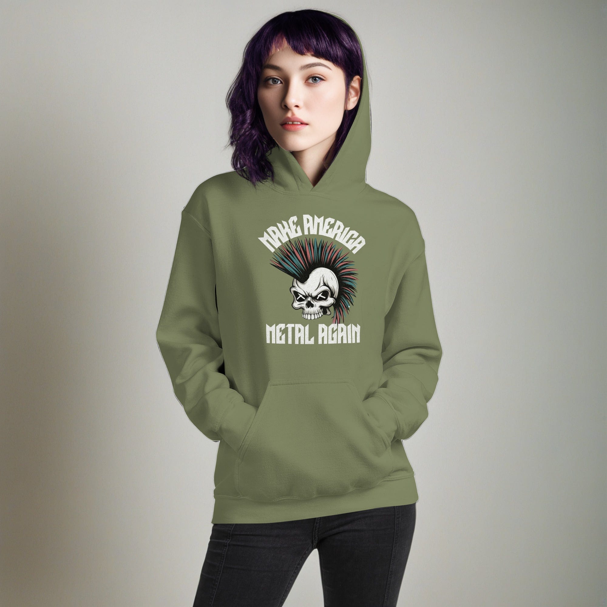 Military Green / S Make America Metal Again Unisex Hoodie 2955653_12989