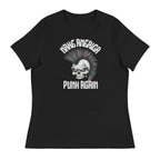 Black / S Make America Punk Again Mohawk Skull Women's Relaxed T-Shirt 8213671_10187