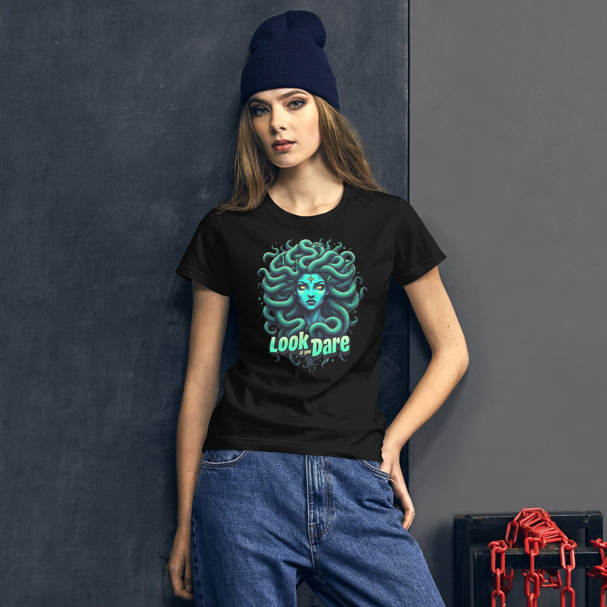 Black / S Medusa Look if you Dare Women's Premium T-Shirt 9460373_4902