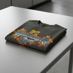 Black Headbangers Ball tee folded on a table, MTV512S, MTV512M, MTV512L, MTV512XL, MTV512XXL