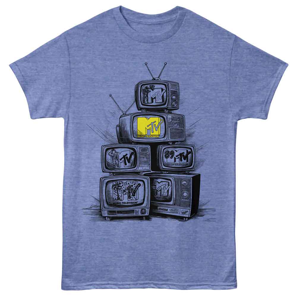 MTV TV Stack Blue Heather T-Shirt