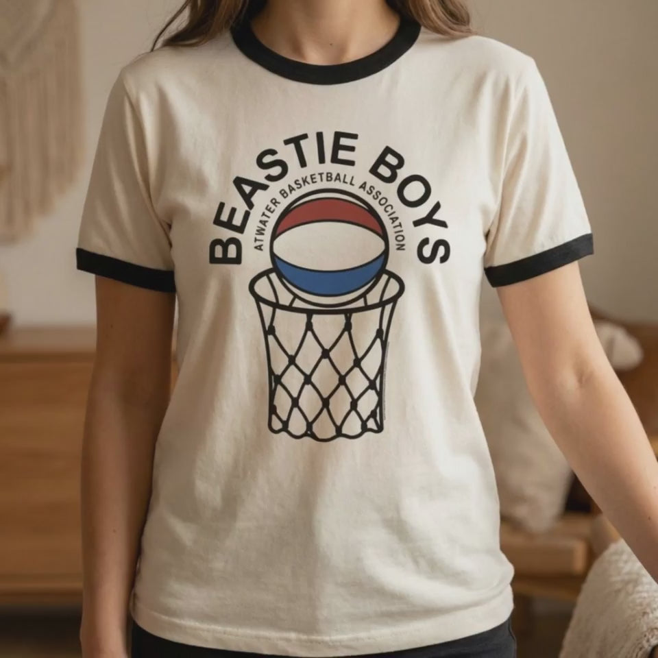 video of girl wearing beastie boys ringer BBS513-211S, BBS513-211M, BBS513-211L, BBS513-211XL, BBS513-211XXL