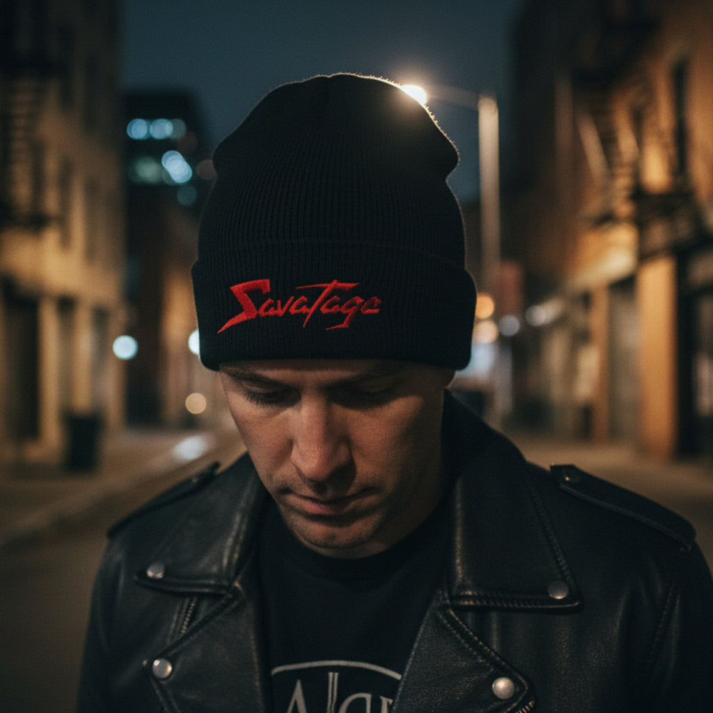 Black beanie with red 'Savatage' logo MM-SAV-HA-01
