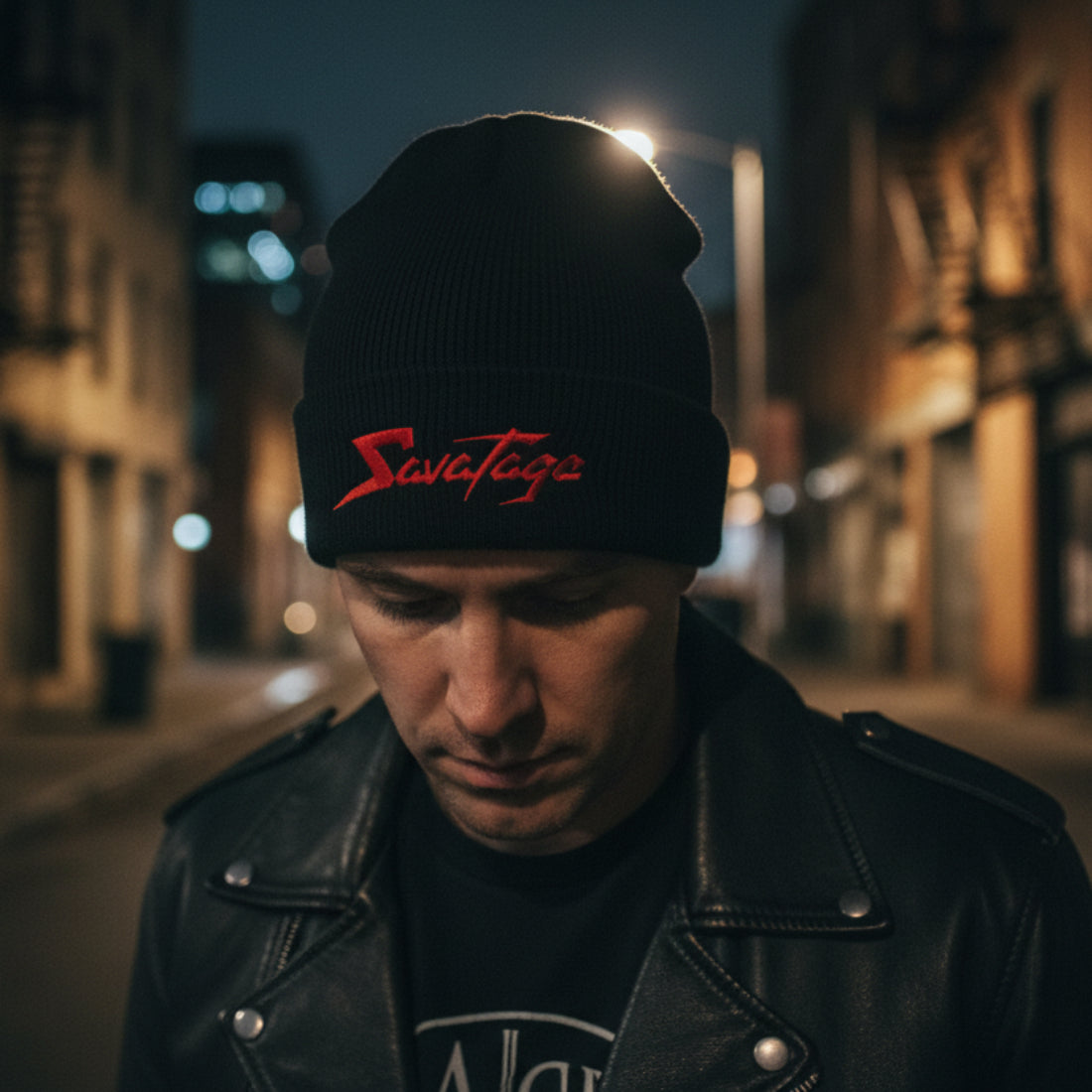 Black beanie with red 'Savatage' logo MM-SAV-HA-01