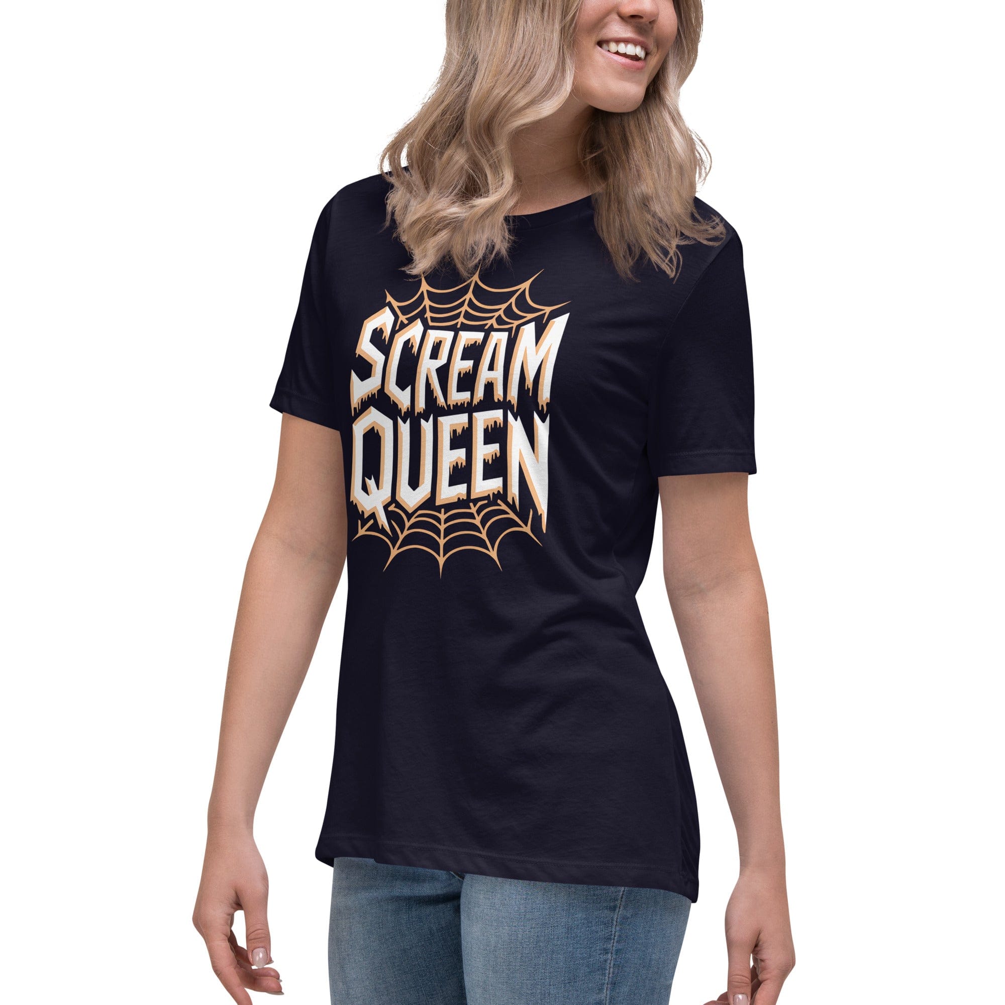 Scream Queen Orange Web Logo Women's Relaxed T-Shirt