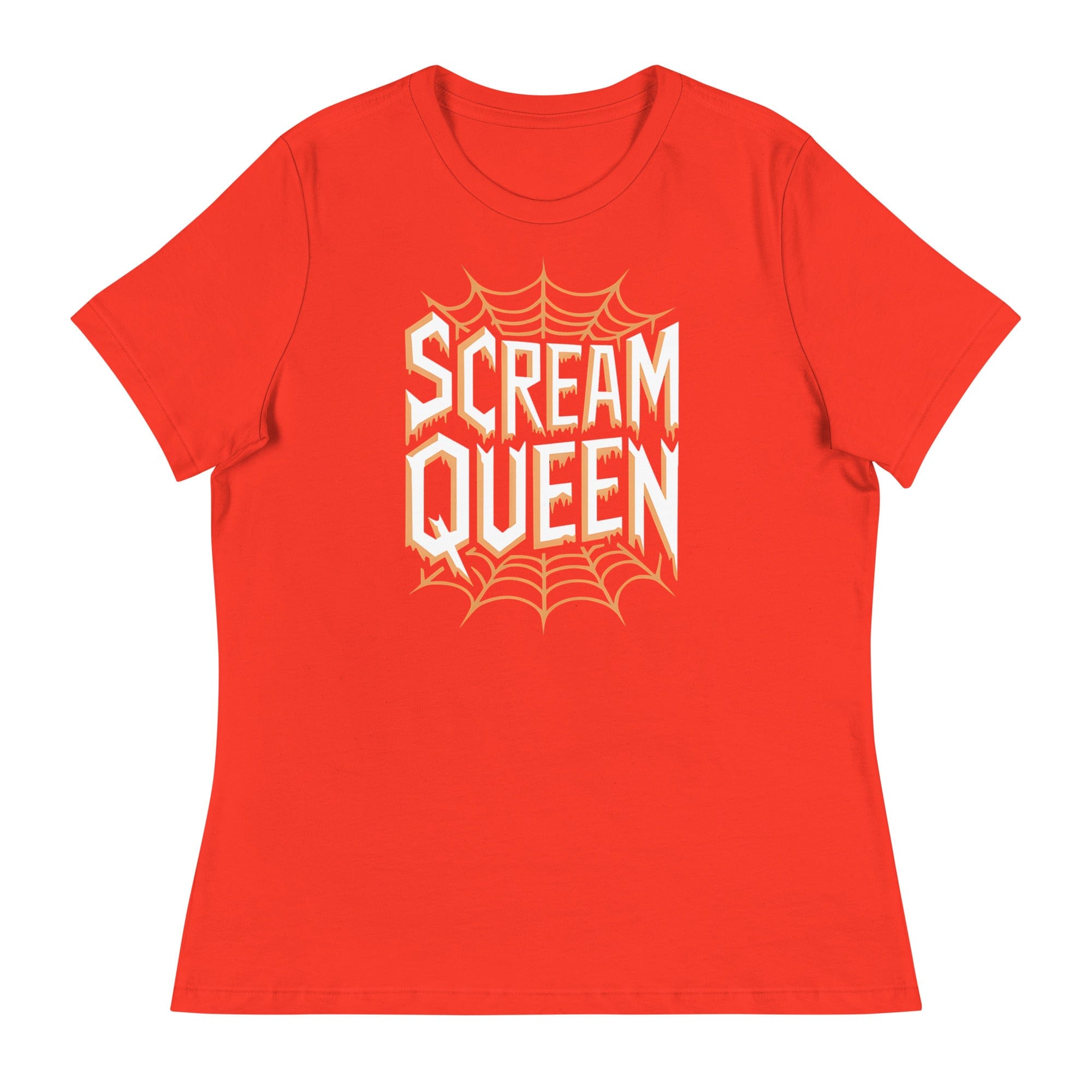 Poppy / S Scream Queen Orange Web Logo Women's Relaxed T-Shirt 9066031_13156