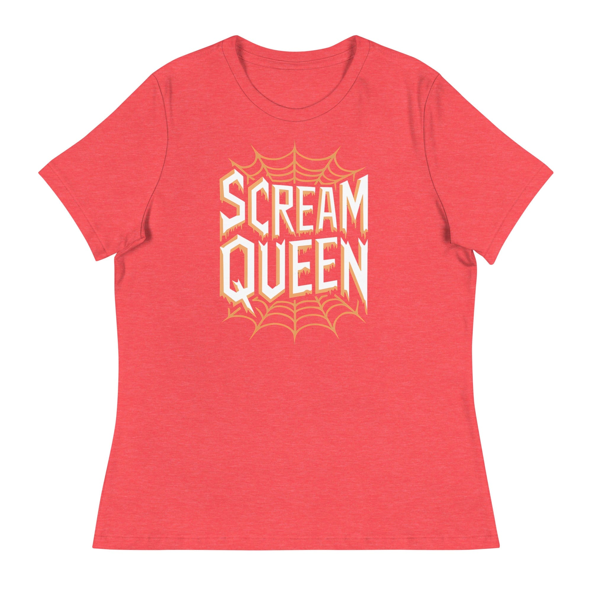 Heather Red / S Scream Queen Orange Web Logo Women's Relaxed T-Shirt 9066031_14268