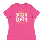 Berry / S Scream Queen Orange Web Logo Women's Relaxed T-Shirt 9066031_10182