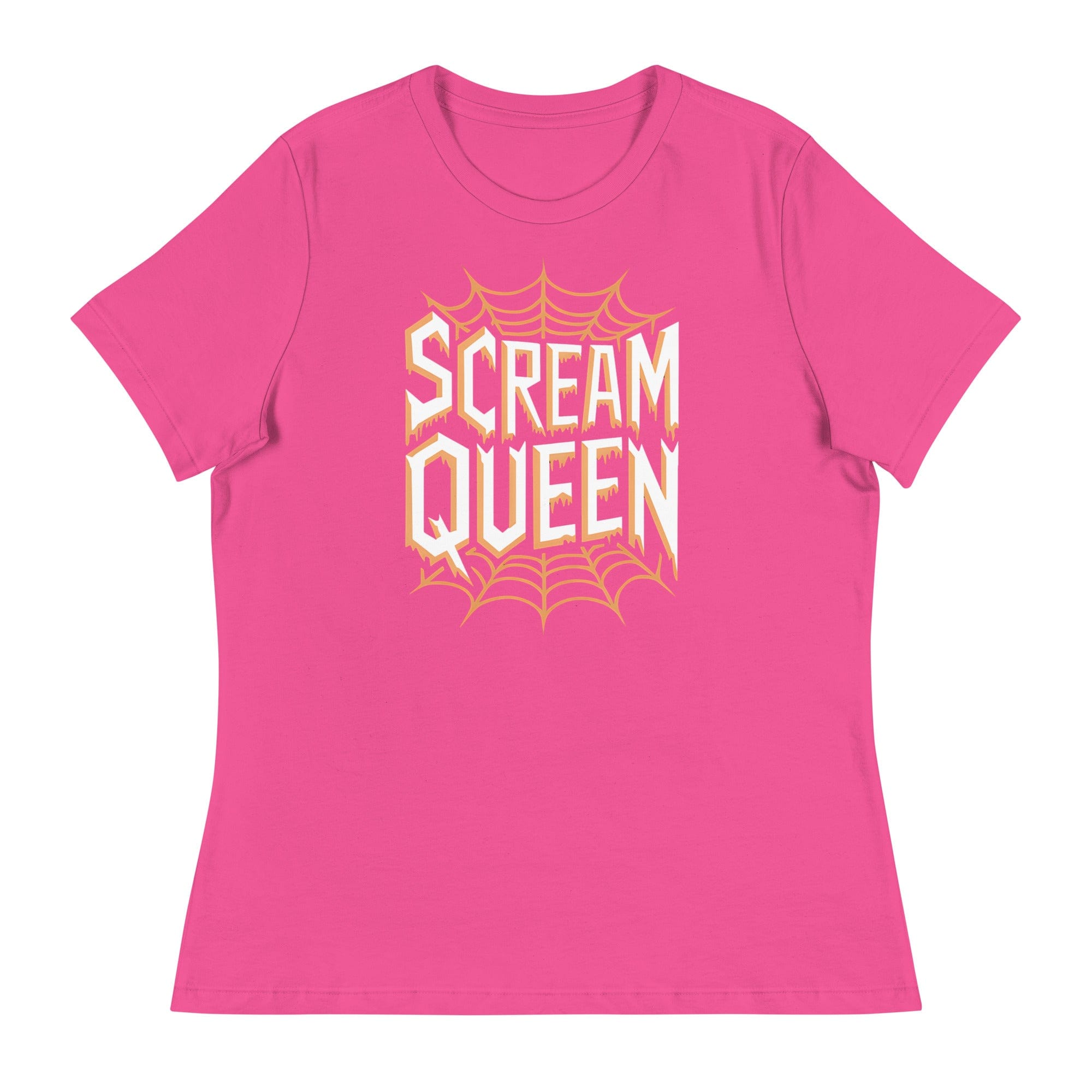 Berry / S Scream Queen Orange Web Logo Women's Relaxed T-Shirt 9066031_10182