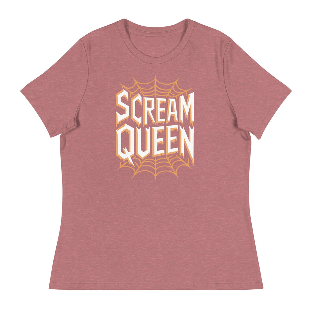 Heather Mauve / S Scream Queen Orange Web Logo Women's Relaxed T-Shirt 9066031_10205