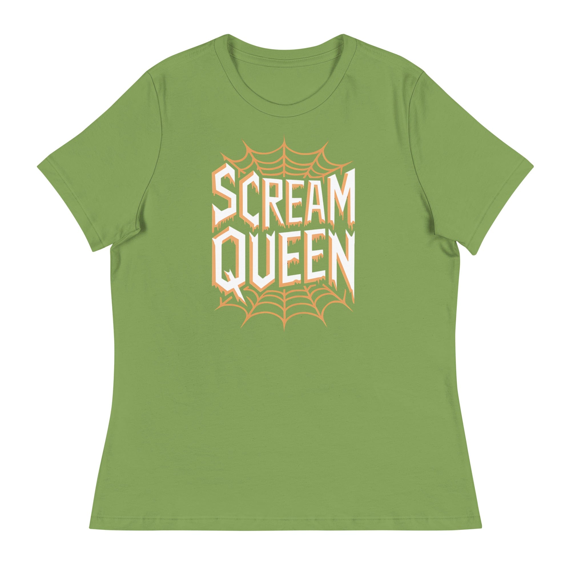 Leaf / S Scream Queen Orange Web Logo Women's Relaxed T-Shirt 9066031_10225
