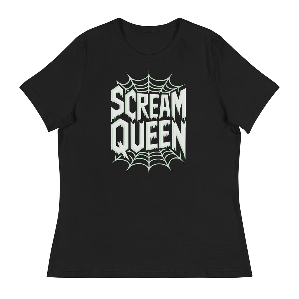 Black / S Scream Queen Web Logo Women's Relaxed T-Shirt 2436814_10187