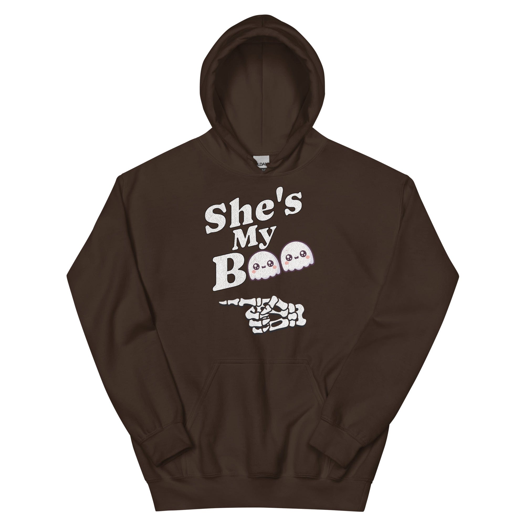 Dark Chocolate / S She's My Boo Halloween Unisex Pullover Hoodie 7054382_5554