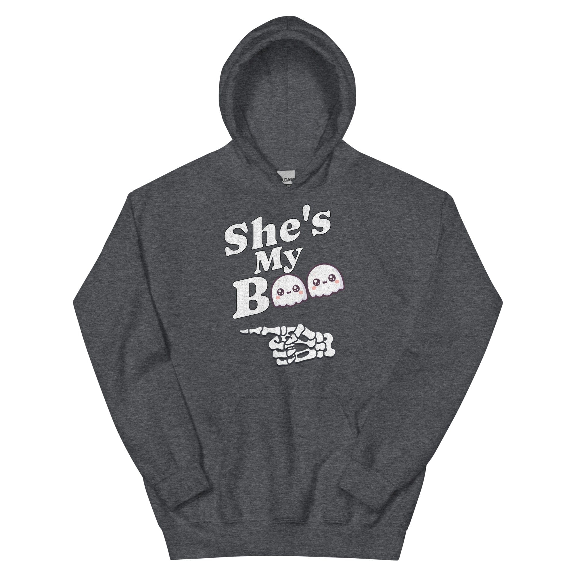 Dark Heather / S She's My Boo Halloween Unisex Pullover Hoodie 7054382_10806