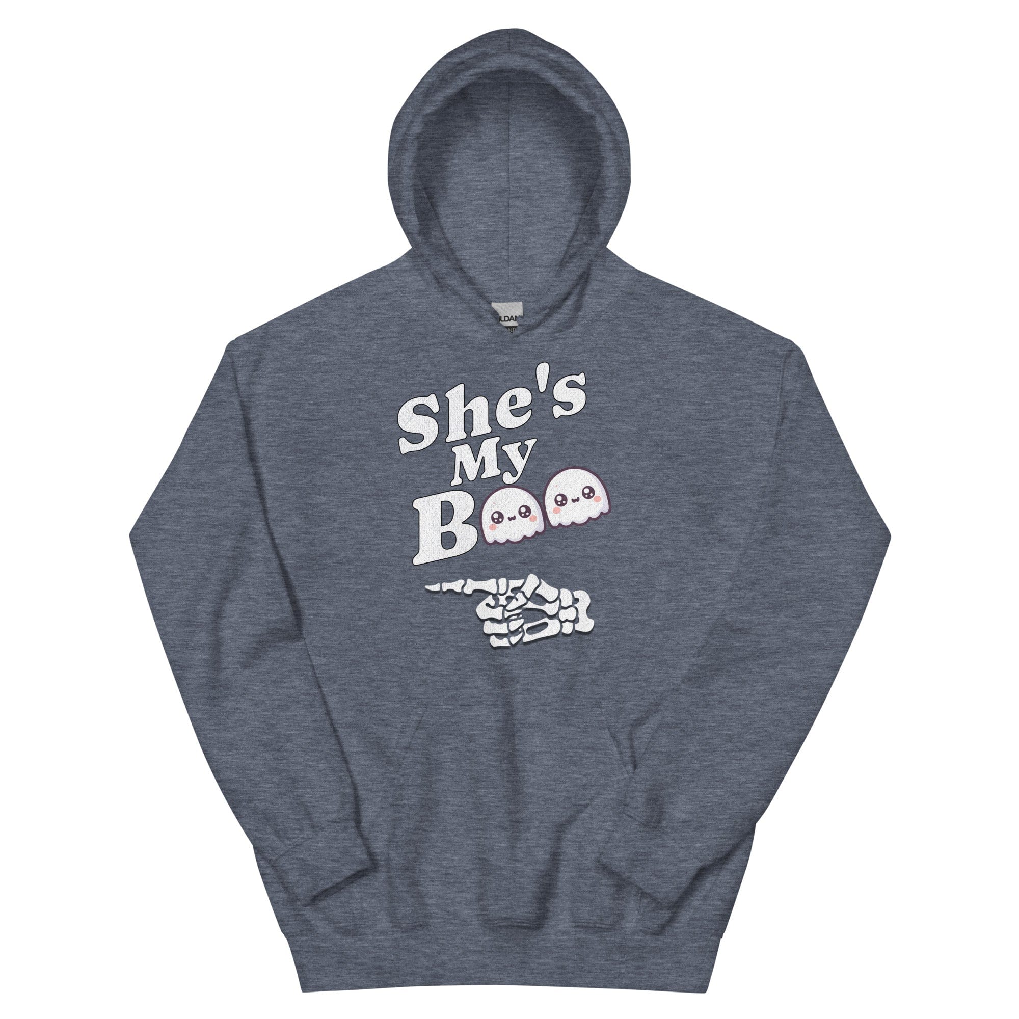 Heather Sport Dark Navy / S She's My Boo Halloween Unisex Pullover Hoodie 7054382_17411