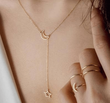 Simple Moon Star Necklace Clavicle Chain Short Necklace